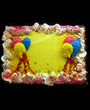 Yummy Yummy   Yellow Color Vanilla Cake with balloon Image  -  4.4 lb